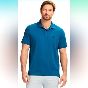 IZOD Men's Short Sleeve Interlock Polo Shirt Legion Blue SOLD OUT COLOR Sz Small